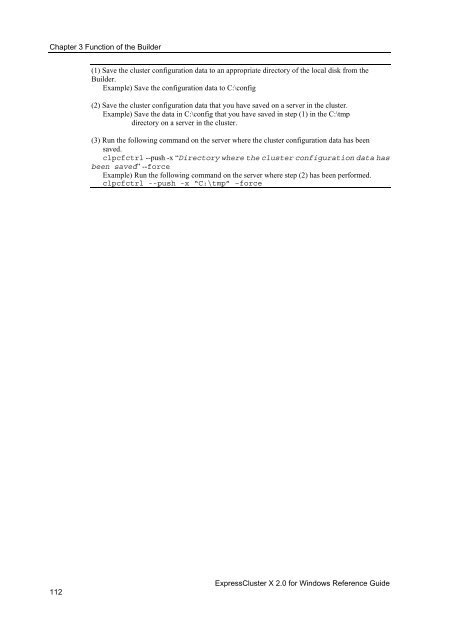 ExpressCluster X 2.0 for Windows Reference Guide - Nec
