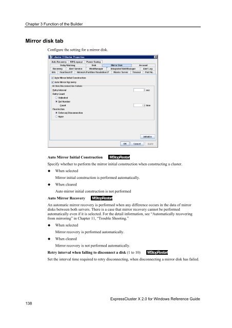 ExpressCluster X 2.0 for Windows Reference Guide - Nec