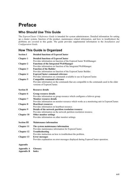 ExpressCluster X 2.0 for Windows Reference Guide - Nec