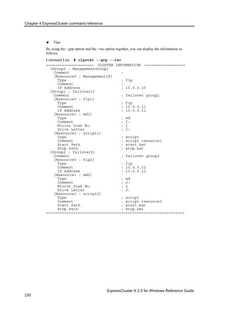 ExpressCluster X 2.0 for Windows Reference Guide - Nec