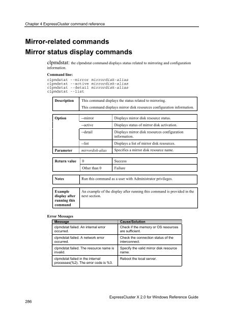 ExpressCluster X 2.0 for Windows Reference Guide - Nec