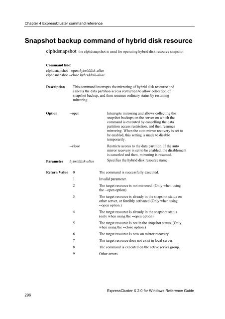 ExpressCluster X 2.0 for Windows Reference Guide - Nec