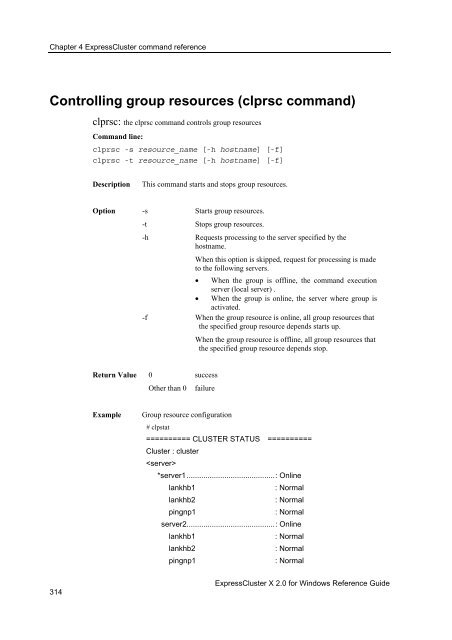 ExpressCluster X 2.0 for Windows Reference Guide - Nec