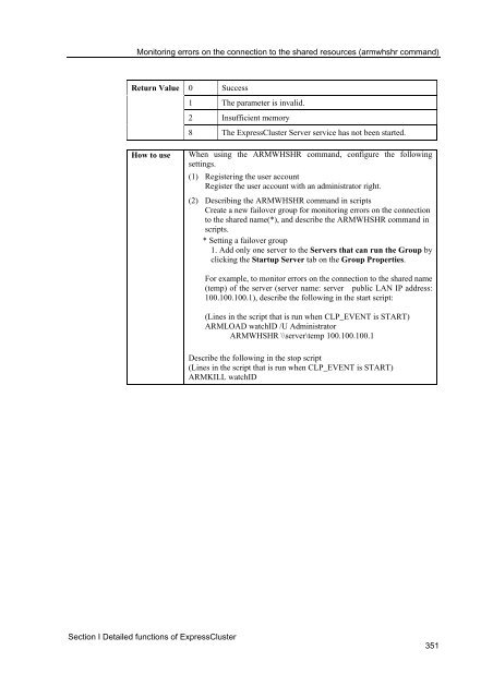 ExpressCluster X 2.0 for Windows Reference Guide - Nec