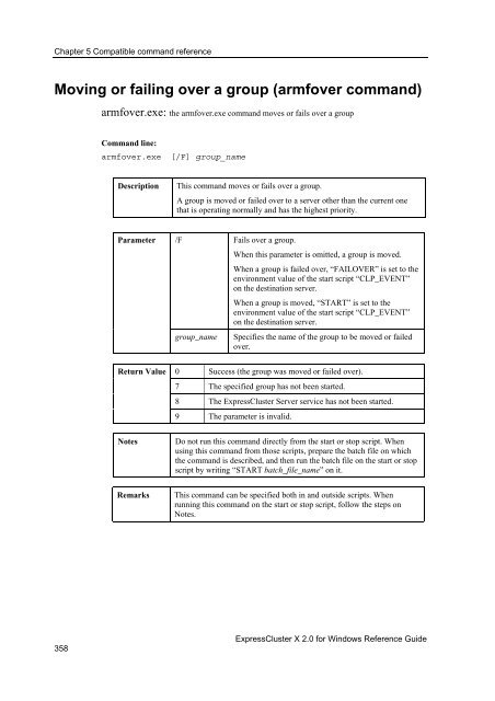 ExpressCluster X 2.0 for Windows Reference Guide - Nec