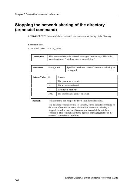 ExpressCluster X 2.0 for Windows Reference Guide - Nec