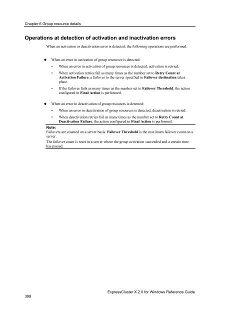 ExpressCluster X 2.0 for Windows Reference Guide - Nec