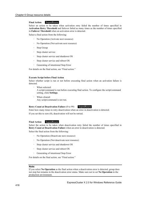 ExpressCluster X 2.0 for Windows Reference Guide - Nec