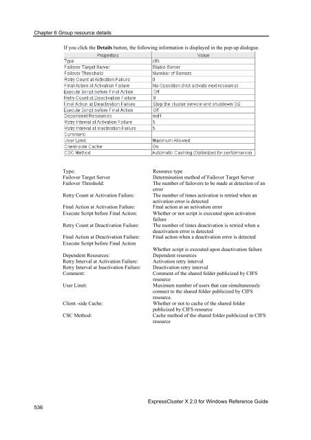 ExpressCluster X 2.0 for Windows Reference Guide - Nec