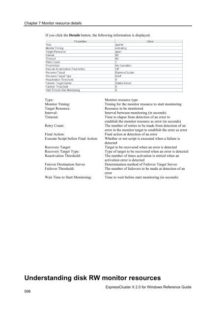 ExpressCluster X 2.0 for Windows Reference Guide - Nec