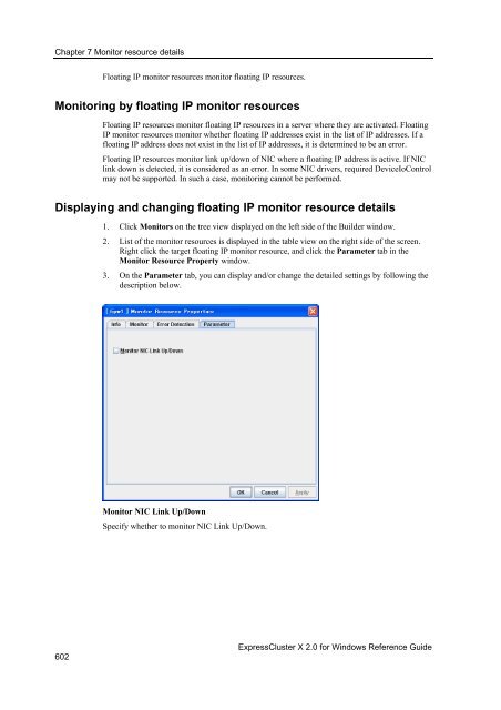 ExpressCluster X 2.0 for Windows Reference Guide - Nec