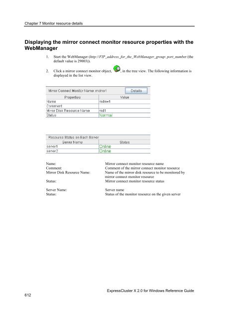 ExpressCluster X 2.0 for Windows Reference Guide - Nec