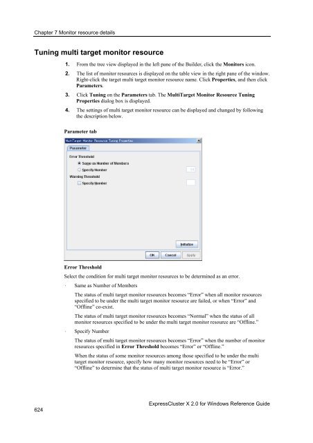 ExpressCluster X 2.0 for Windows Reference Guide - Nec