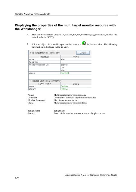 ExpressCluster X 2.0 for Windows Reference Guide - Nec