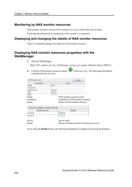 ExpressCluster X 2.0 for Windows Reference Guide - Nec