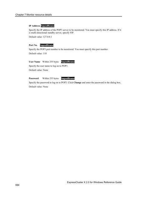 ExpressCluster X 2.0 for Windows Reference Guide - Nec