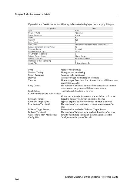 ExpressCluster X 2.0 for Windows Reference Guide - Nec