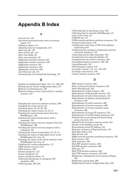 ExpressCluster X 2.0 for Windows Reference Guide - Nec