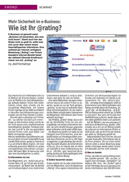 Die komplette MONITOR-Ausgabe 7-8/2000 können