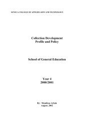 Collection Development Profile and Policy School ... - Seneca College