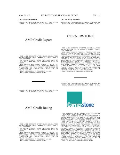 marks published for opposition - U.S. Patent and Trademark Office