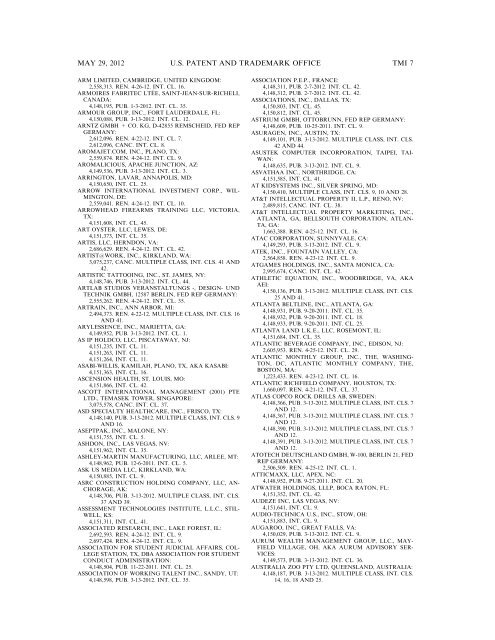 marks published for opposition - U.S. Patent and Trademark Office