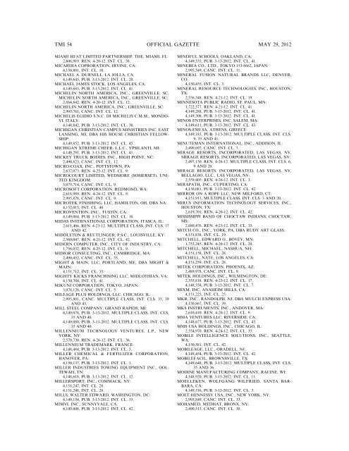 marks published for opposition - U.S. Patent and Trademark Office