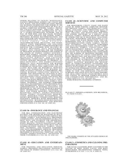 marks published for opposition - U.S. Patent and Trademark Office