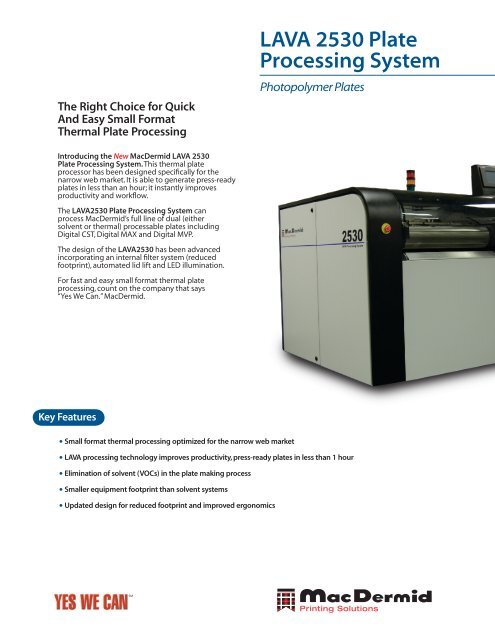LAVA 2530 Plate Processing System - WOLFF TRADING