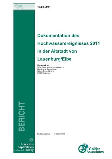 Dokumentation des Hochwasserereignisses 2011 in der Altstadt von ...