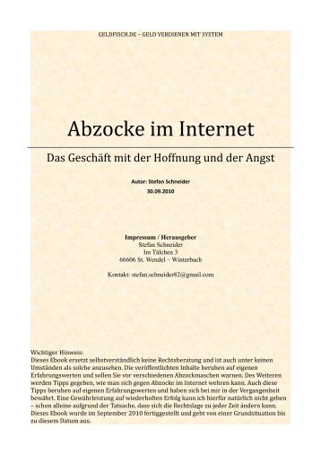 Abzocke im Internet – Das Geschäft mit der Hoffnung ... - Matox.net