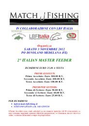 2° ITALIAN MASTER FEEDER - Match Fishing Italia