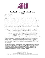 Top Ten Travel and Tourism Trends - Randall Travel Marketing