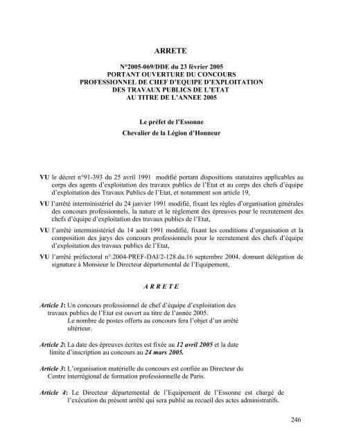 arrete - Services de l'Etat de l'Essonne