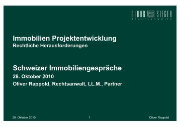 Immobilien Projektentwicklung Schweizer ... - Gloor & Sieger