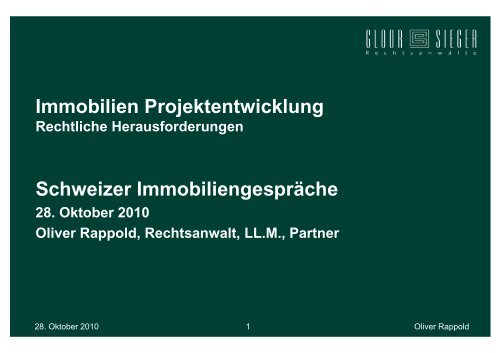 Immobilien Projektentwicklung Schweizer ... - Gloor & Sieger