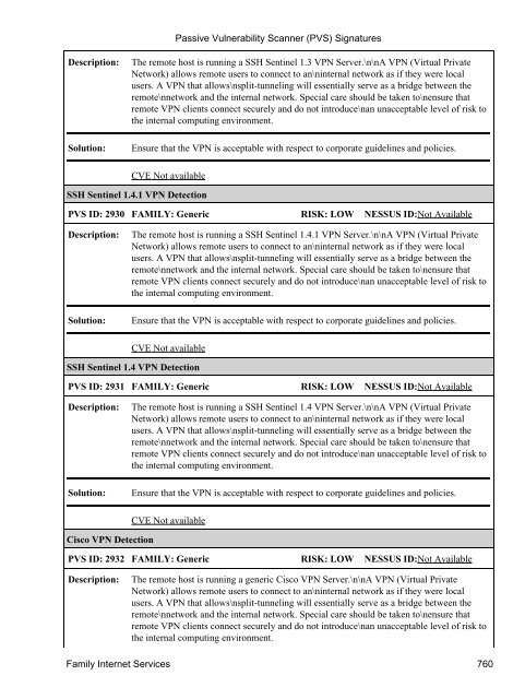 (PVS) Signatures - Tenable Network Security