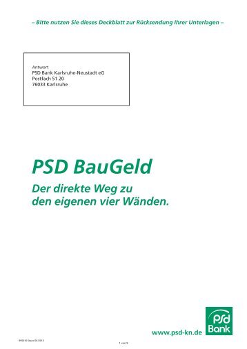 PSD BauGeld Antrag - PSD Bank Karlsruhe-Neustadt eG