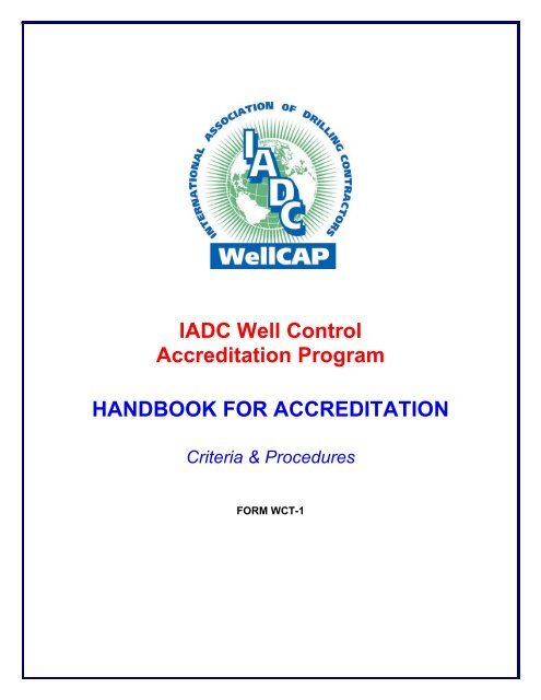 IADC Well Control Accreditation Program HANDBOOK FOR ...