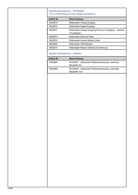 Feed & Control Katalog 2006 - WABS GmbH