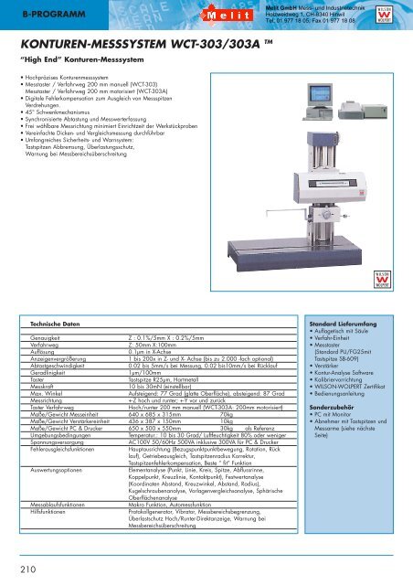 KONTUREN-MESSSYSTEM WCT-303/303A TM - bei der Melit GmbH