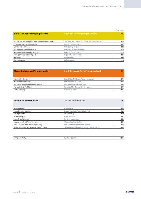 Kabel & Systeme Cables & Systems Business Unit Traffic / Rolling ...