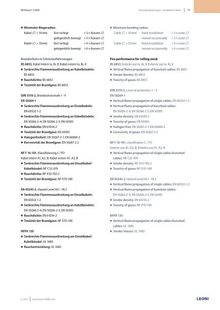 Kabel & Systeme Cables & Systems Business Unit Traffic / Rolling ...