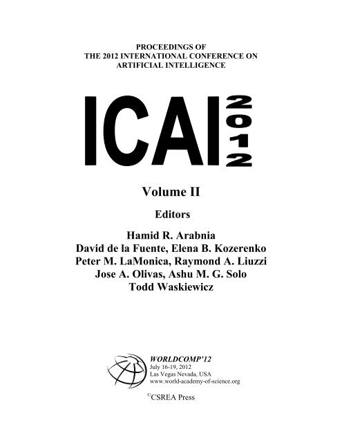 ICAI Contents Vol II - worldcomp 2013