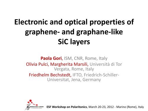 Electronic and optical properties of graphene- and graphane ... - MIFP