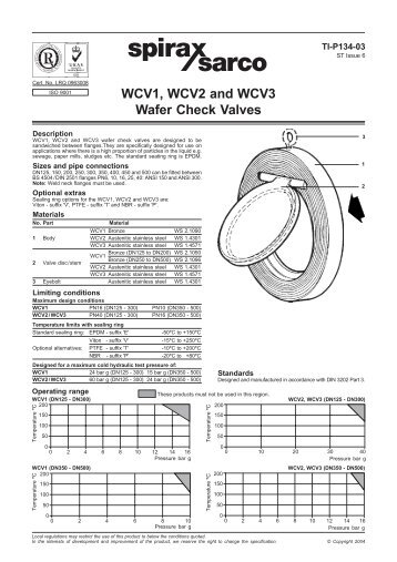 WCV1, WCV2 and WCV3 Wafer Check Valves - Spirax Sarco