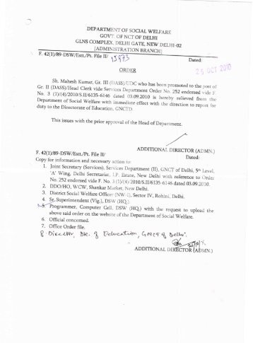 department of social welfare govt of nct of delhi glns complex, delhi ...