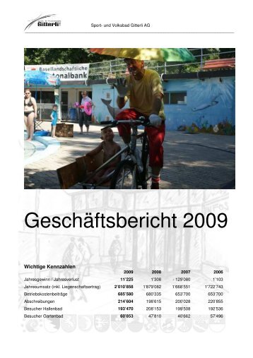 Bilanz per 31. Dezember 2009 - Sport & Freizeitpark Gitterli Liestal