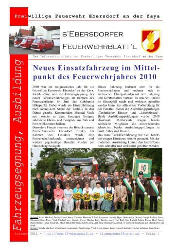 Freiwillige Feuerwehr Ebersdorf an der Zaya - FF Ebersdorf an der ...