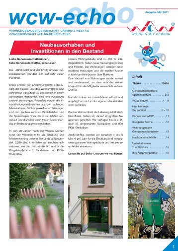 Ausgabe Mai 2011 - Wohnungen Chemnitz - WCW eG